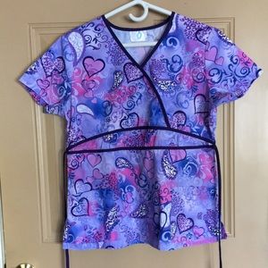 Scrub Top with Paisley Design